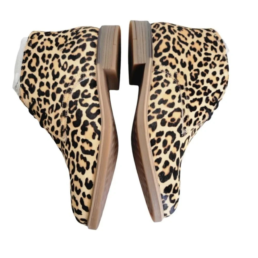 New - HUSH PUPPIES Haircalf Comfort Chukkas Leopard Women | 6.5